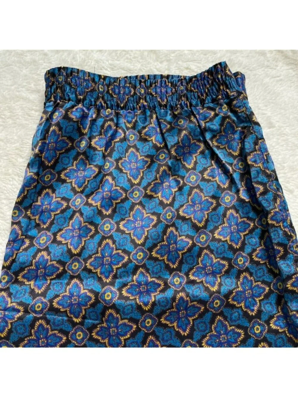 Vintage Christian Dior Boxers Shorts XL Blue Geometric Medallion Pajama